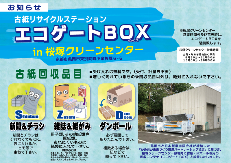 桜塚クリーンセンターにエコゲートBOXを設置します！